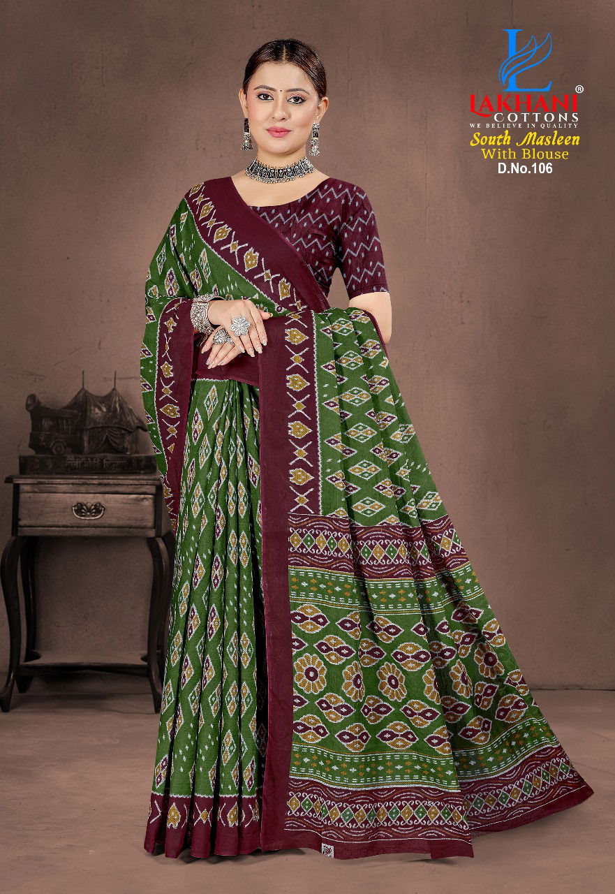 South Masleen Vol 1 By Lakhani Cotton Printed Daily Wear Sarees Orders In India